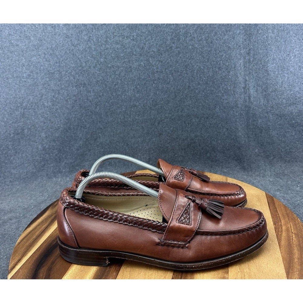 Allen Edmonds Maxfield Leather Loafers Shoes Mens Size 10.5B Brown 47716 Tassel